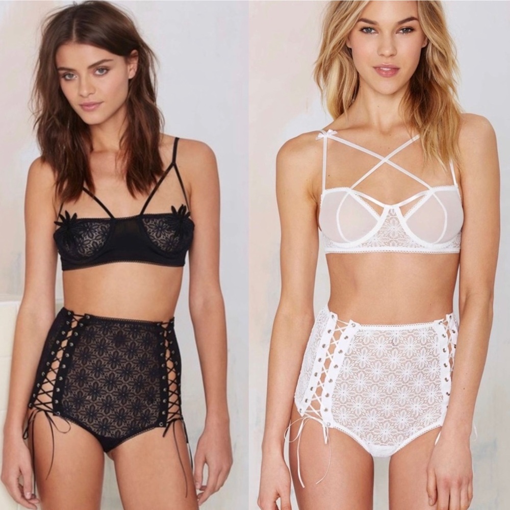 (2) FL&L - SKIVVIES The Snapdragon + Cross Your Heart Bras sz XS